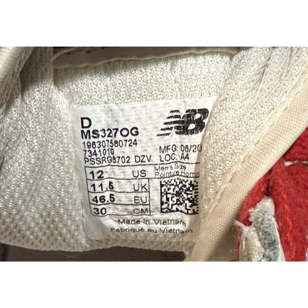 New Balance 327 White Blue Red Men's Low Top Leather Textile Sneakers Sz 12 - Picture 7 of 9